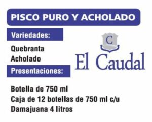 Pisco El Caudal.Puro Variedades.Bodega Tres Ríos.Infomundo Negocios