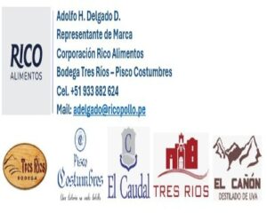 Rico Alimentos – Bodega Tres Ríos – Pisco Costumbres – Adolfo Delgado – Representante de Marca