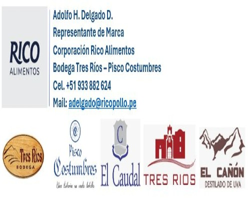 Rico Alimentos – Bodega Tres Ríos – Pisco Costumbres – Adolfo Delgado – Representante de Marca